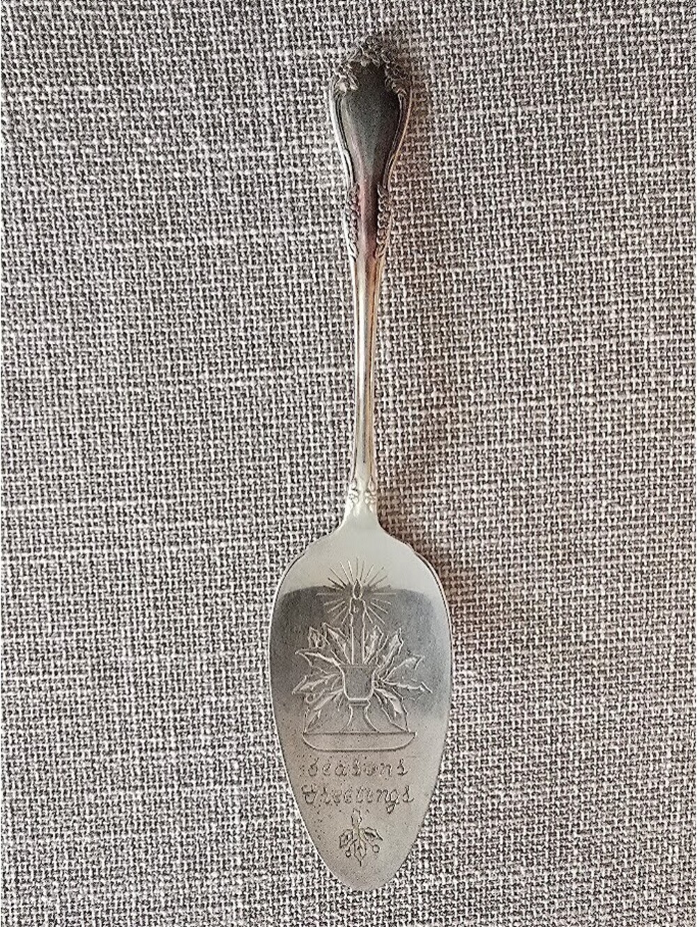 Vintage Oneida Season's Greetings Silverplate Pie Server